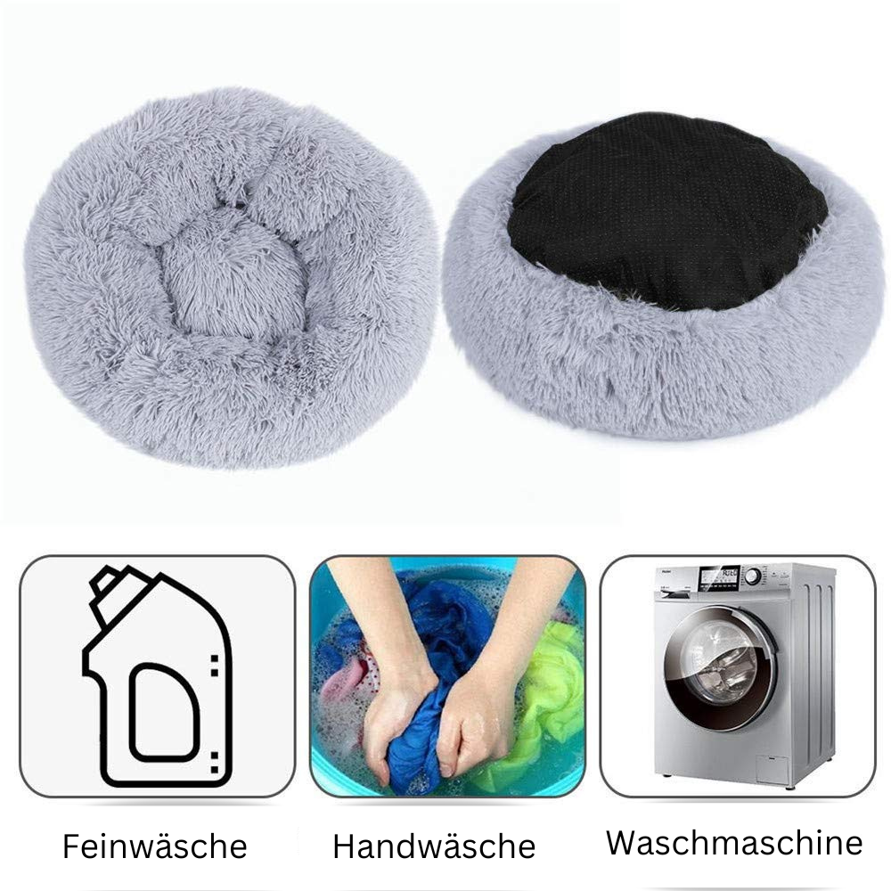 Kuschelbett in Donut Form aus Plüsch