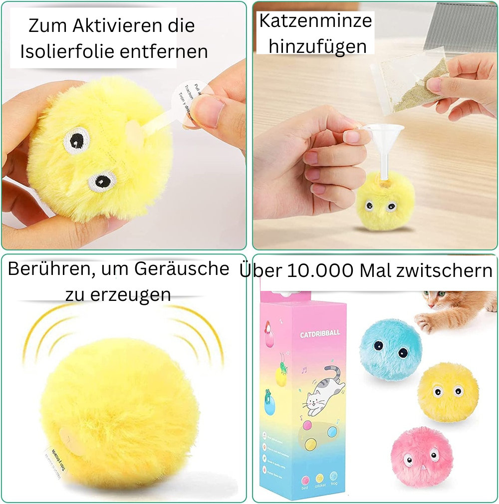 Flauschiger Spielzeugball für Katzen