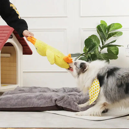 Quakende Plüschente - Langlebiges Kauspielzeug mit Geräuschen für Hunde