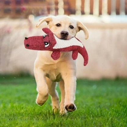 Krokodil - Hundespielzeug: Quietschendes Kauspielzeug zur Zahnreinigung
